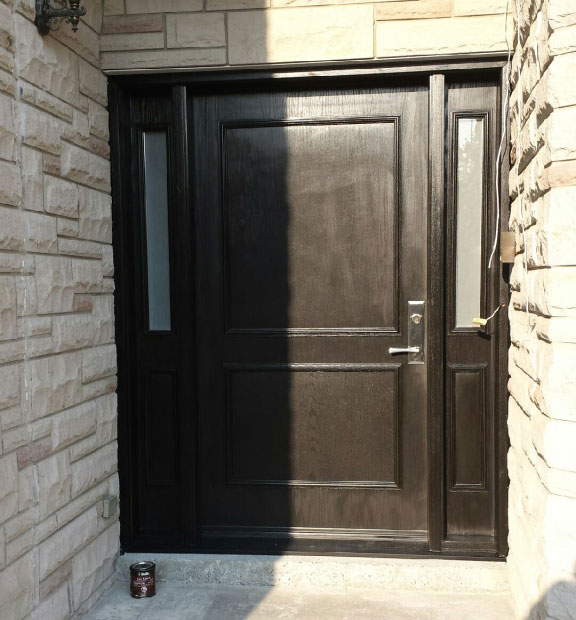 Fiberglass Executive Woodgrain Doors with 2 side lites