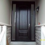 Executive Door, 8-Foot-FiberglasSigle-Solid-Rustic-Door-with-2-frosted-Side-Lites-Installed-in-Newmarket-Ontario by Windows and Doors Toronto