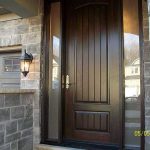 Executive Door-8-Foot-Solid-Rustic-Door-with-2-frosted-Side-Lights-Installed-in-Newmarket- by Windows and Doors Toronto