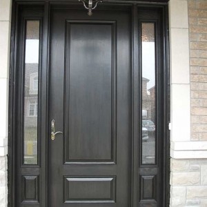 Wood Grain Door, Solid Door with 2 Side Lites Installed by Windows and Doors Toronto in Newmarket