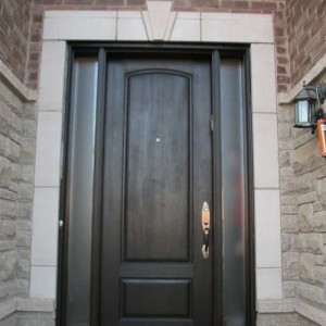 Wood grain Door, Solid Door with 2 Frosted Side Lites Installed by Windows and Doors Toronto in North York