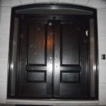 Wood grain Doors, Solid Parliament Double Door with 2 side lites installed by Windows and Doors Toronto