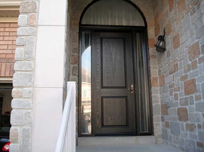8-Foot-Front-Door-with-2-Glazed-Side-Lites-and-Matching-Art-Transom-Installed- by Windows and Doors Toronto in-Newmarket