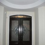 Custom Doors, 8-Foot-Milan-design-Fiberglass-Double-Doors-With-Matching-Art-Transom-Installed by Custom Windows and Doors Toronto-in-Thornhill-Inside-View