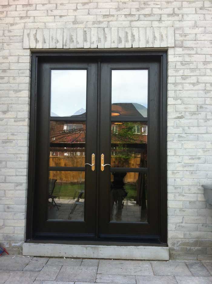 Custom Doors, Back-Yard-Door 8-Foot-Fiberglass-French-Door-with-Multi-Point-Locks-Installed by Windows and Doors Toronto-in-Brampton