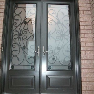 Custom Doors-Fiberglass-8 Foot Milan-Design-front-Door-with-Multi-Point-Locks-installed by Windows and Doors Toronto-in-Mississauga