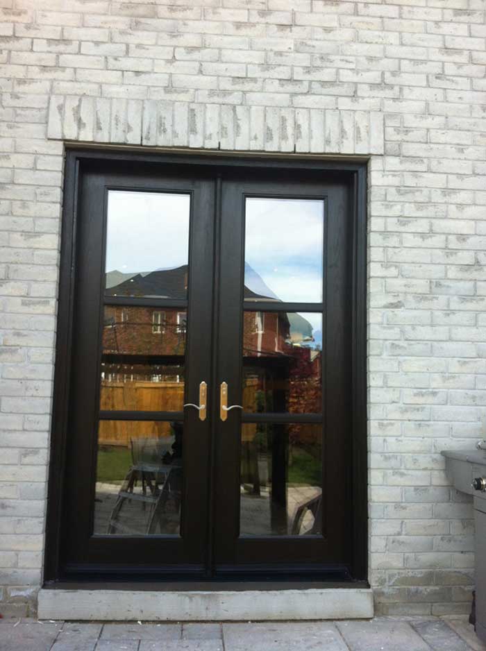 Custom Doors-Fiberglass-French-Door-8-Foot-Installed by Windows and Doors Toronto-in-Back-Yard-in-Markham