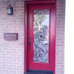 Front Single Entry Door with Wrought Iron Design installed in Brampton by windowsanddoorstoronto.ca