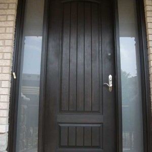 Rustic Door With & 2 Frosted Side Lites Installed by Windows and Doors Toronto in Markham