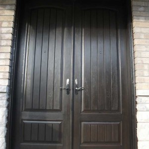 Rustic Doors, Solid Fiberglass Parliament Front Door with multi Point Locks Installed by Windows and Doors Toronto in King City Ontario