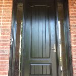 Rustic Doors, Solid SIngle Front Door with & 2 Sise Lites Installed by Windows and Doors Toronto in Toronto Ontario