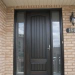 Rustic Doors, Woodgrain Solid Single Door with 2 Side Lites Installed by Windows and Doors Toronto in Newmarket
