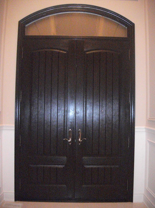 Rustic Doors with Arch Transom Installed by Windows and Doors Toronto