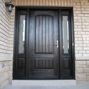 Rustic Doors, woodgrain Solid Door with 2 Side lits Installed by Windows and Doors Toronto in Vaughan
