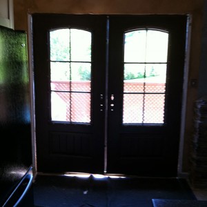 Rustic French Doors with Iron Arts, Inside View Installed by Windows and Doors Toronto