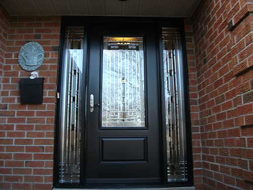 Stained Glass Door with 2 Side Lites installed in Kingston Ontario by Windows And Doors Toronto