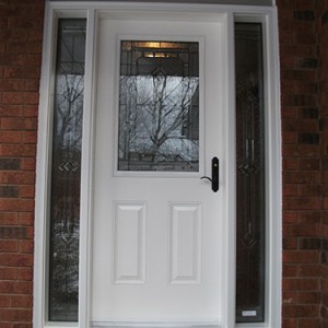 Stained Glass Door with 2 side Lites, Installed by Windows And Doors Toronto