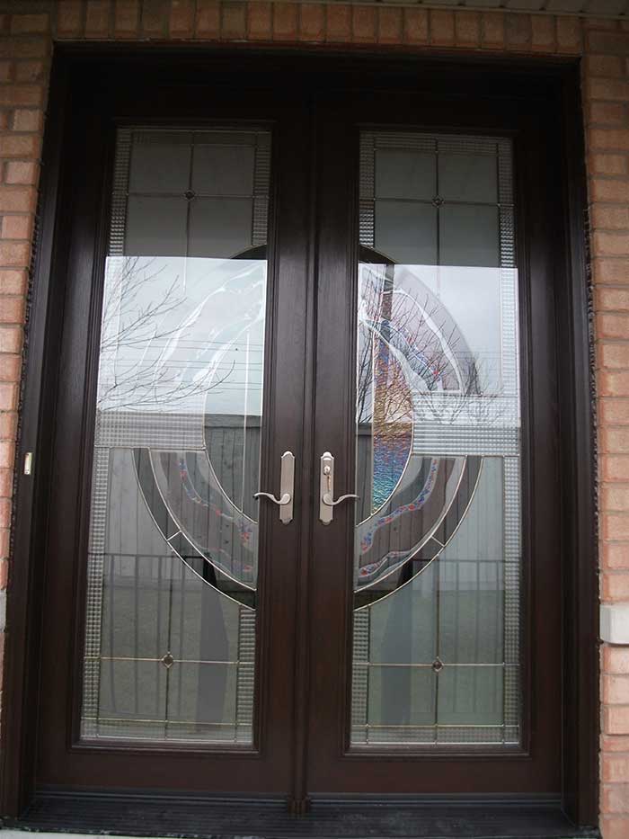Stained Glass Doors, 8-Foot-Fiberglass-Milan-Design-Door-Installed-in-Woodbridge by Windows And Doors Toronto