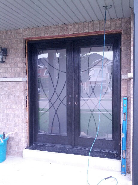 Stained Glass Doors with multi point locks, installed in Brammpton by Windows And Doors Toronto