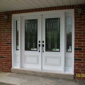 Stained Glass Smooth Doors installed in Bloomington by Windows And Doors Toronto