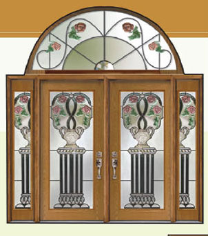 Venice Roses Stained Glass Fiberglass Doors by Windows And Doors Toronto