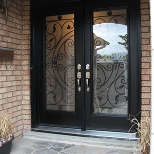 Wrought Iron Doors Fiberglass with Julietta Design and Multi Point Locks Installed by Windows and Doors Torontoin Etobicoke