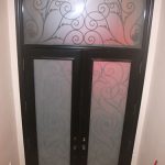 Wrought Iron Serefina Design Doors with Stained Glass and Transom, Inside View Installed by Windows and Doors Toronto