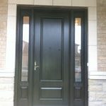 Wood Grain Fiberglass Door With 2 Side Lites Installed by Windows and Doors Toronto