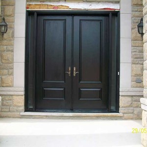 wood grain Fiberglass Doors, Double Doors Fiberglass Solid Stain Spanish Oak by Windows and Doors Toronto