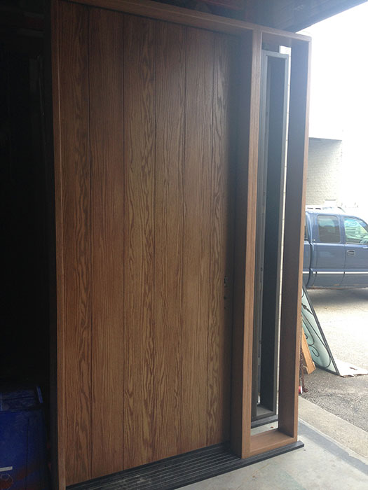 Rustic Woodgrain 8 Foot Door with Side Lite