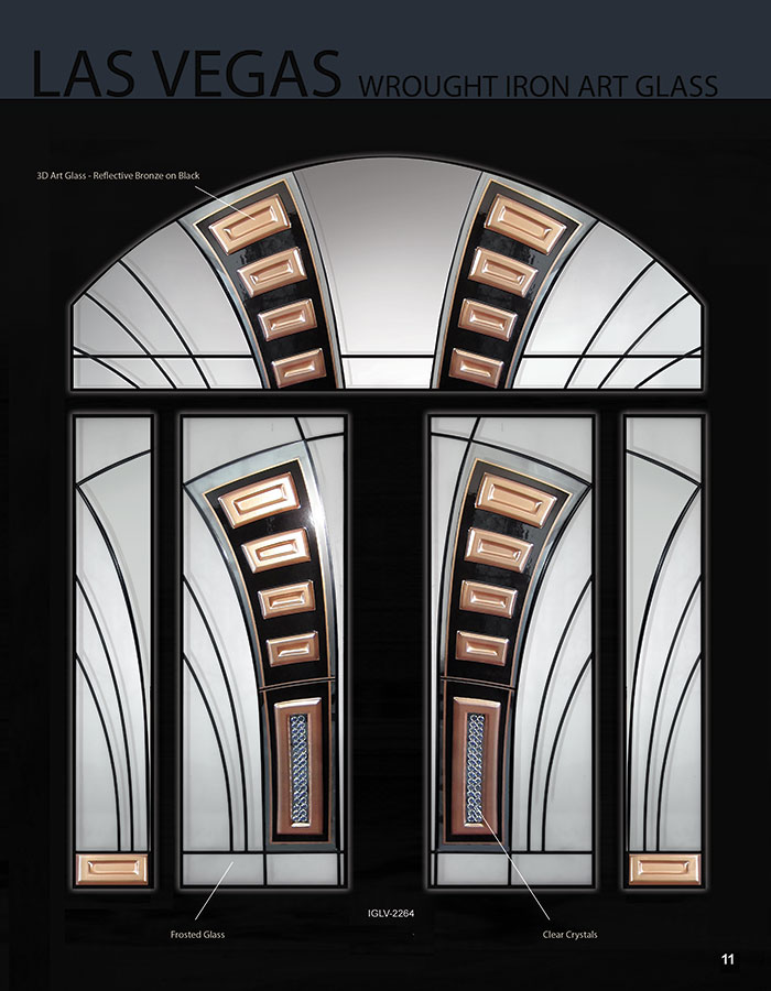 Las Vegas Wrought Iron Art Design Doors with 2 Side Lites and Arched Transom by Windows and Doors Toronto