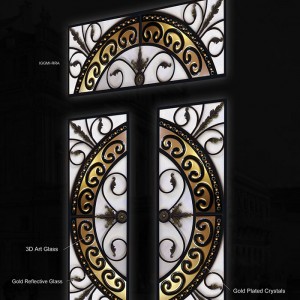 Milano Design Wrought Iron Fiberglass With 3D Design Stained Glass and Transom by Windows and Doors Toronto