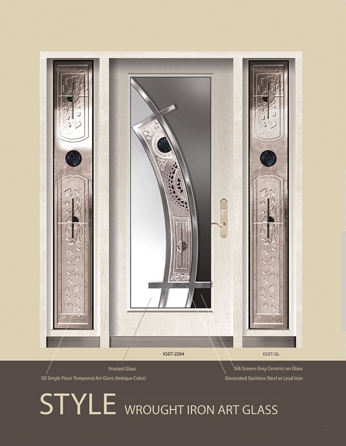Style Design Stainless Steel with Ceramic and Stained gLass with 2 Side Lites by Windows and Doors Toronto