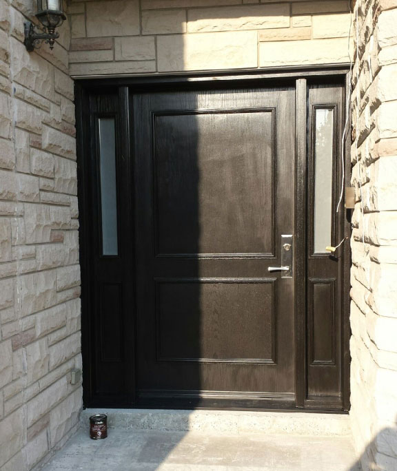 Fiberglass Executive Doors with 2 side lites