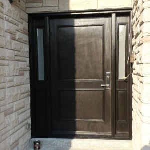Fiberglass Executive Woodgrain Doors with 2 side lites